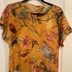 Leifdottir Scarf print silk blouse